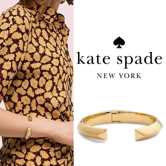 NWT Gorgeous!! Kate Spade New York  Raise the Bar Cuff Gold Polished Bracelet - Picture 1 of 14